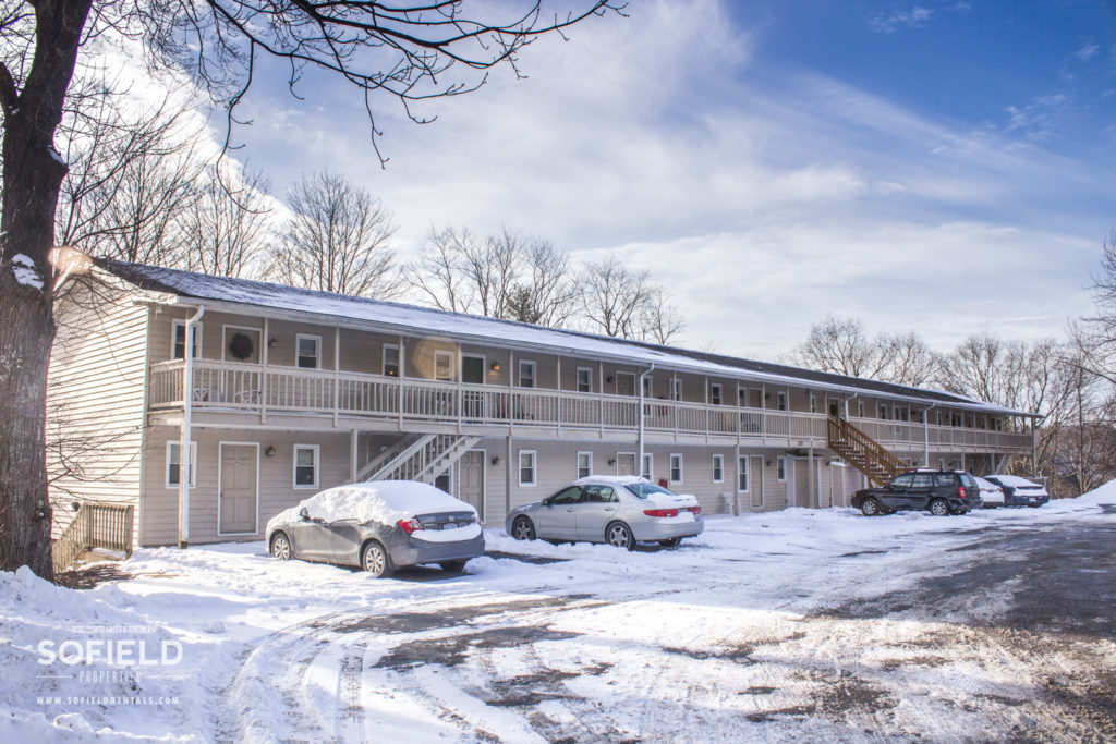 Bloomfield Apartments, Boone - exterior view, winter snow