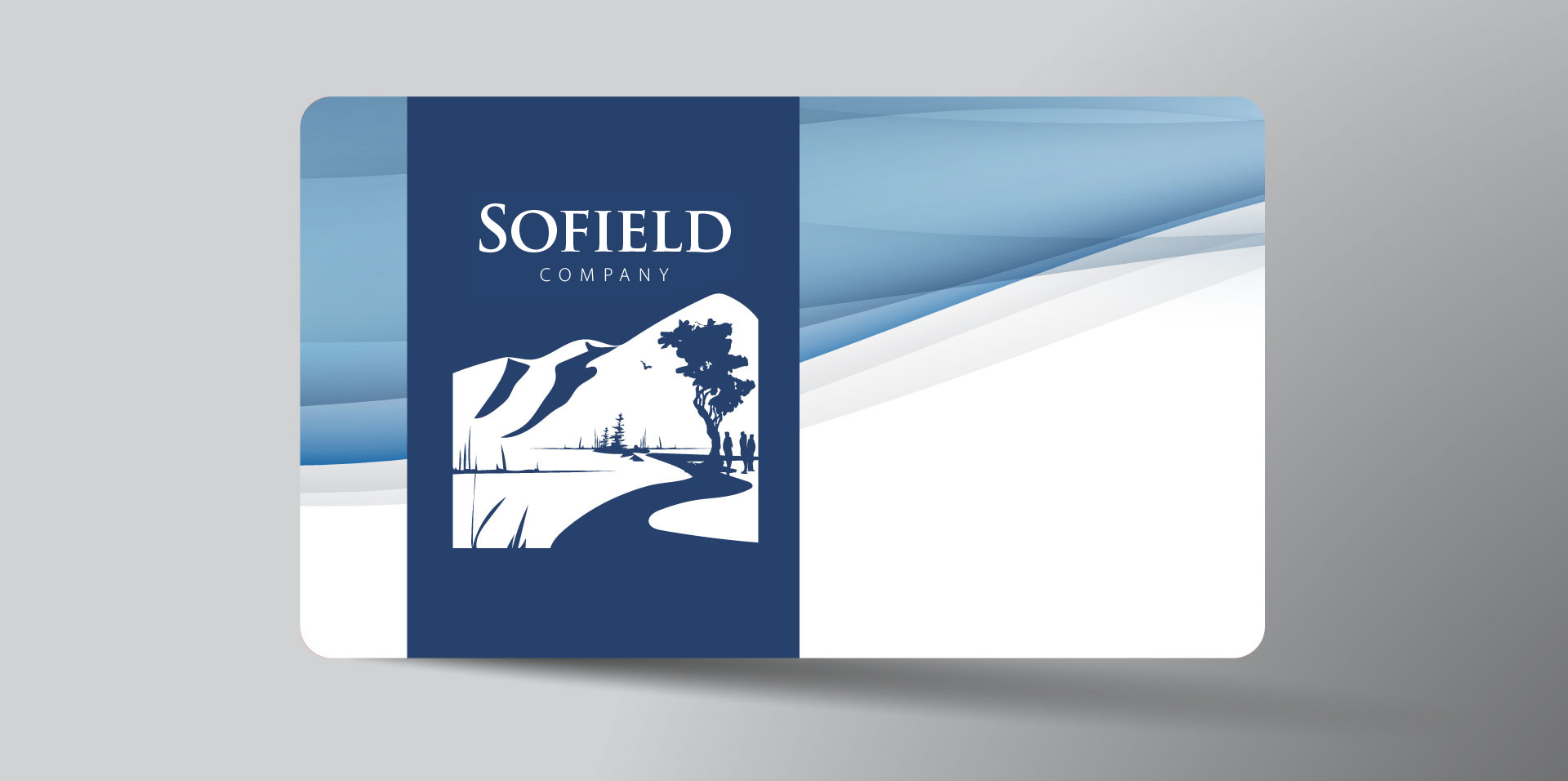 Sofield Company business brand card, floating